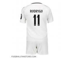 Real Madrid Rodrygo Goes #11 Replik Heimtrikot Kinder 2024-25 Kurzarm (+ Kurze Hosen)